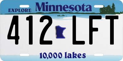 MN license plate 412LFT