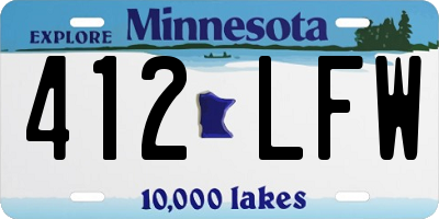 MN license plate 412LFW