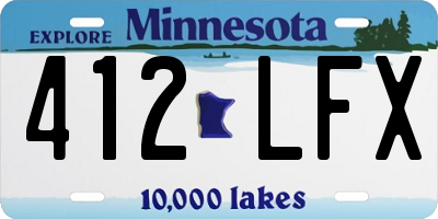 MN license plate 412LFX