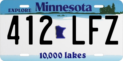 MN license plate 412LFZ