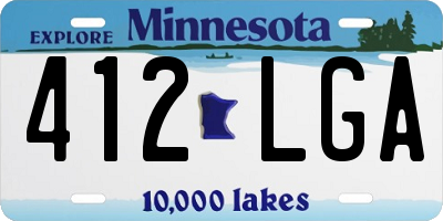 MN license plate 412LGA
