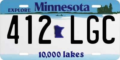 MN license plate 412LGC