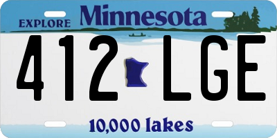 MN license plate 412LGE