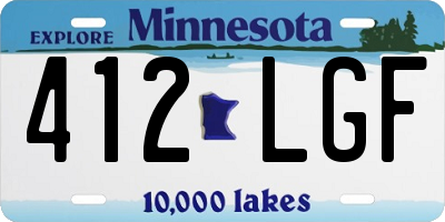 MN license plate 412LGF