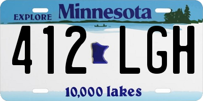 MN license plate 412LGH