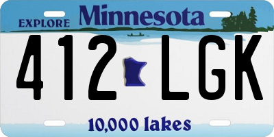 MN license plate 412LGK