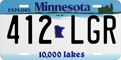 MN license plate 412LGR