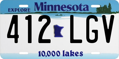 MN license plate 412LGV
