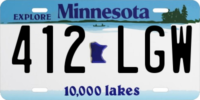 MN license plate 412LGW