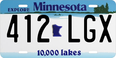 MN license plate 412LGX