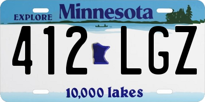 MN license plate 412LGZ