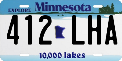 MN license plate 412LHA