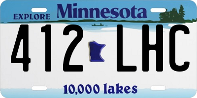 MN license plate 412LHC