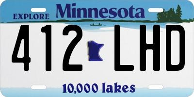 MN license plate 412LHD