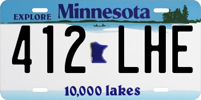 MN license plate 412LHE
