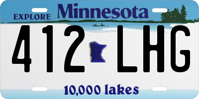 MN license plate 412LHG