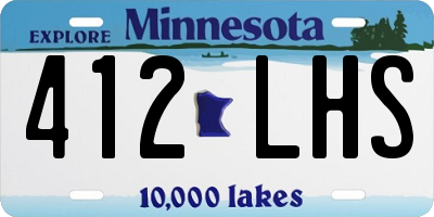 MN license plate 412LHS