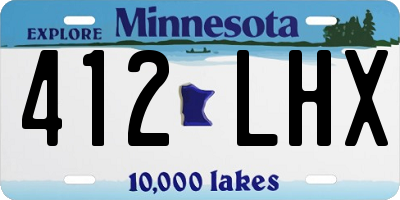 MN license plate 412LHX