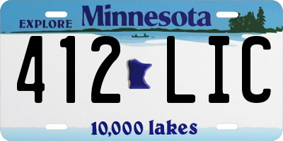MN license plate 412LIC