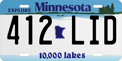 MN license plate 412LID