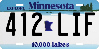 MN license plate 412LIF