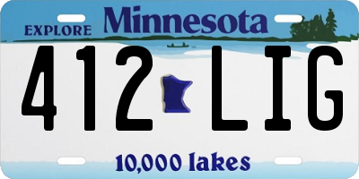 MN license plate 412LIG