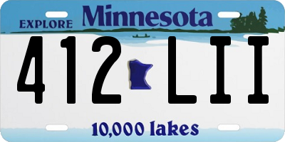 MN license plate 412LII