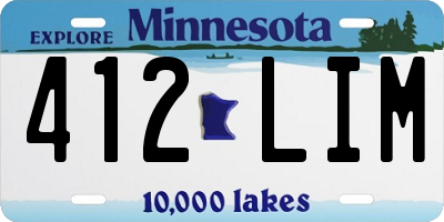 MN license plate 412LIM