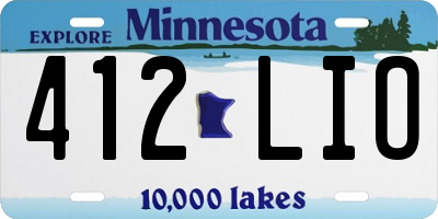 MN license plate 412LIO