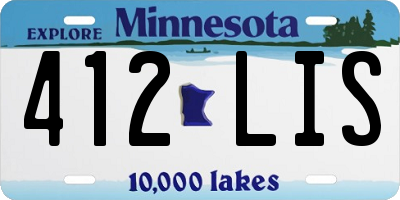 MN license plate 412LIS