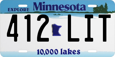 MN license plate 412LIT