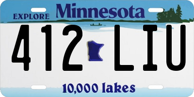 MN license plate 412LIU