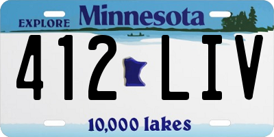 MN license plate 412LIV