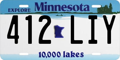 MN license plate 412LIY