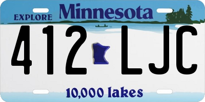 MN license plate 412LJC