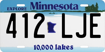 MN license plate 412LJE
