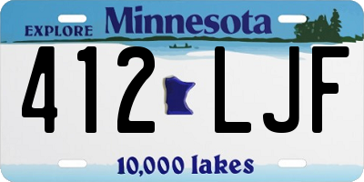 MN license plate 412LJF