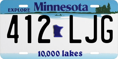 MN license plate 412LJG