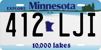 MN license plate 412LJI
