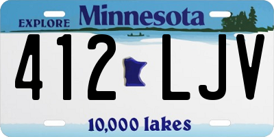 MN license plate 412LJV