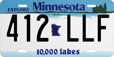 MN license plate 412LLF