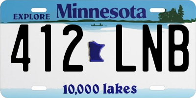 MN license plate 412LNB