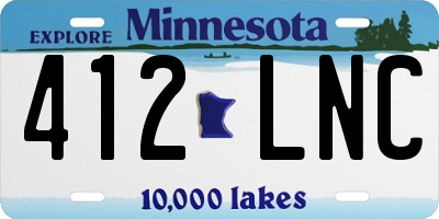 MN license plate 412LNC
