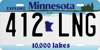 MN license plate 412LNG