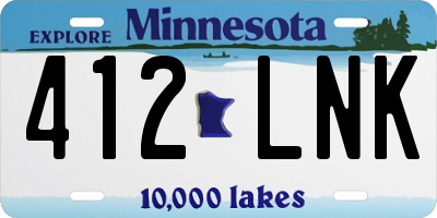 MN license plate 412LNK