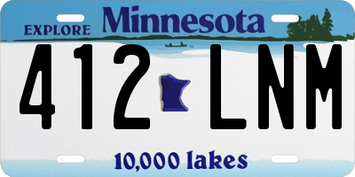MN license plate 412LNM