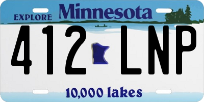MN license plate 412LNP