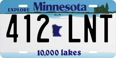 MN license plate 412LNT