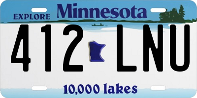 MN license plate 412LNU