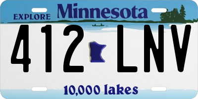MN license plate 412LNV